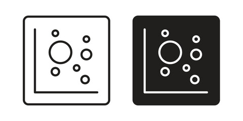 Heat Map icon. Flat and stroke versions. Graphic elements.