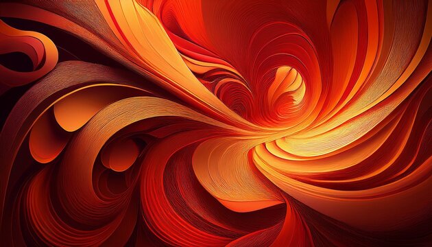 warm red and orange swirls with deep shadows and a glowing effect