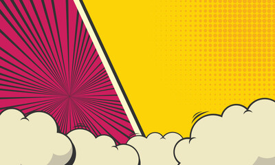 abstract comic background on vintage color design