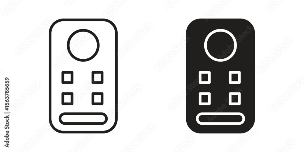 Poster intercom icon. flat and stroke versions. graphic elements.