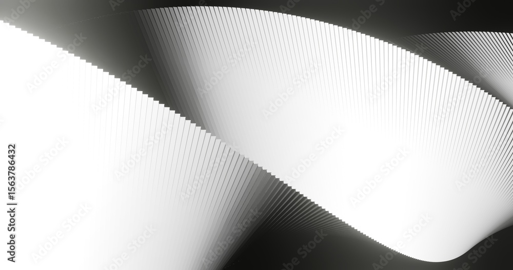 Poster abstract white and black background spiral geometric pattern of design 3d render