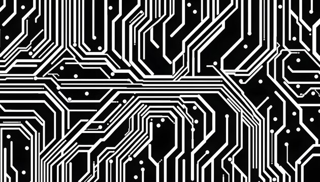 Exploring circuit patterns in technology digital art abstract design close-up view