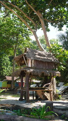 simple hut in a coastal village