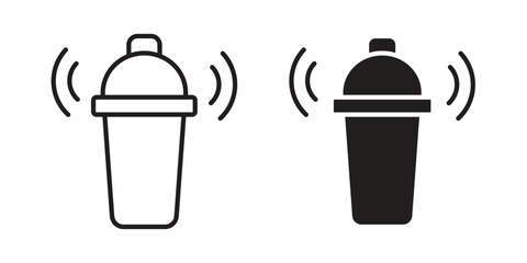 Shaker icon. Flat and stroke versions. Graphic elements.