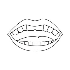 letter mouth animate line icon vector. 