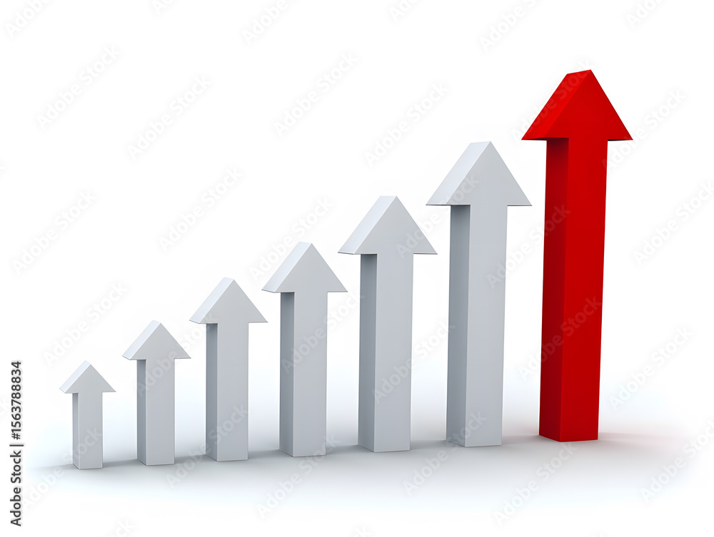 Poster ascending arrows a visual representation of growth and progress a dynamic chart illustrating upward 