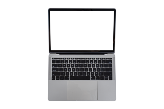 Laptop computer isolated on transparent background.
