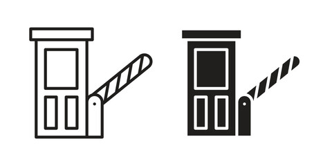 Toll road icon. Flat and stroke versions. Graphic elements.