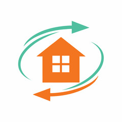 Real Estate House Arrow Vector Icon.