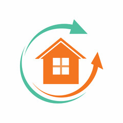 Real Estate House Arrow Vector Icon.