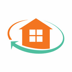 Real Estate House Arrow Vector Icon.