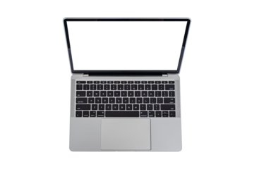 Laptop computer isolated on transparent background.