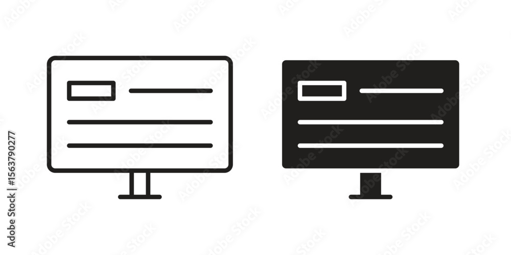 Fototapete web appss icon. flat and stroke versions. graphic elements.