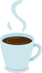 Hot coffee cup with steam, a warm morning drink design