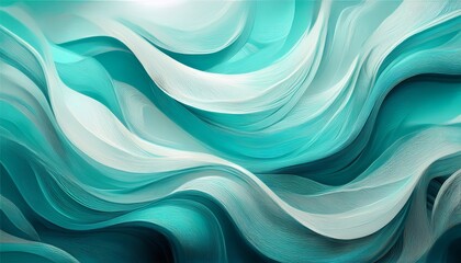 Obraz premium abstract turquoise and white digital art