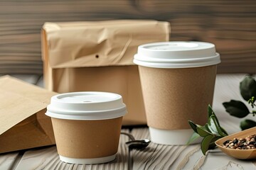 Sharp Image of Take Away Food Packaging Mockup Design