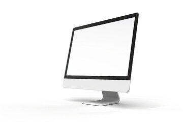 Desktop Computer Screen Mockup Isolated Cutout Object with Shadow on White Background White File