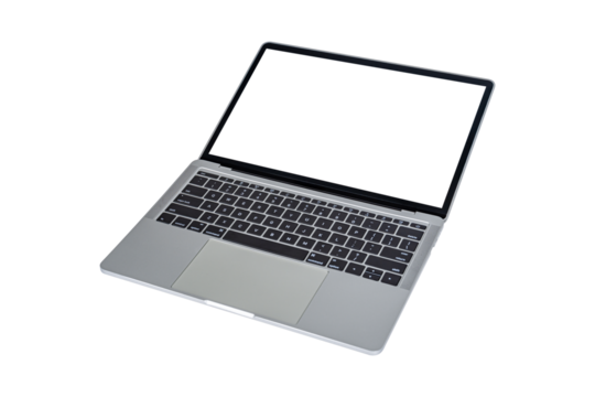Laptop computer isolated on transparent background.