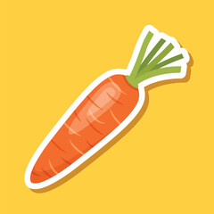 Carrot vegetable icon in flat style. Healthy food vector illustration on isolated background. Natural meal sign business concept.
