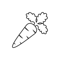 Carrot vegetable icon in flat style. Healthy food vector illustration on isolated background. Natural meal sign business concept.