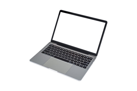 Laptop computer isolated on transparent background.