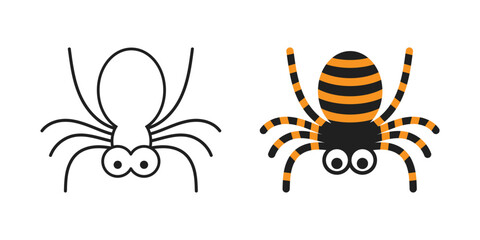 Spider icon in flat style. Tarantula insect vector illustration on isolated background. Wildlife sign business concept.