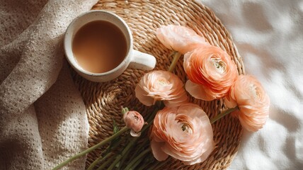 Ceramic Incense Burner and Jasmine Flowers on Slate Board
