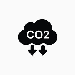 cloud co2 reduction vector icon