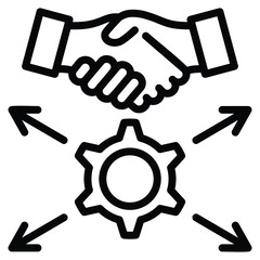 Cross Functional Collaboration Icon Line Vector Illustration