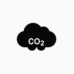 cloud co2 reduction vector icon