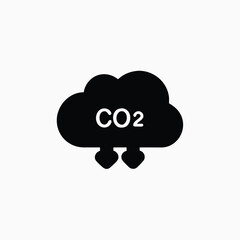cloud co2 reduction vector icon