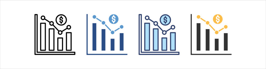 Deficit Icon Set Multiple Style Collection