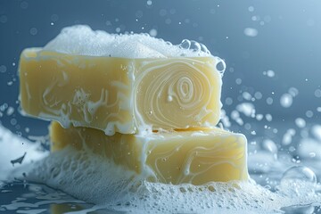 High Detail Image of Kitchen Soap Over the Whinter Background