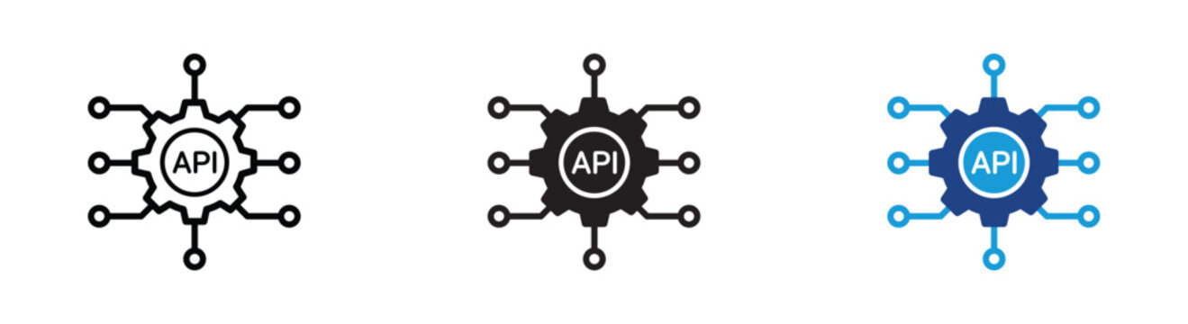 API interface icon set. Application Programming Interface, API connection icon,  vector illustration