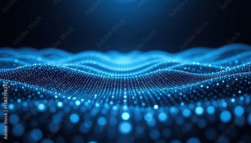 Poster luminous particle waves: a dynamic visualization of data and technology