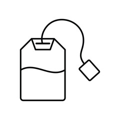 Tea bag black vector line icon design with editable stroke