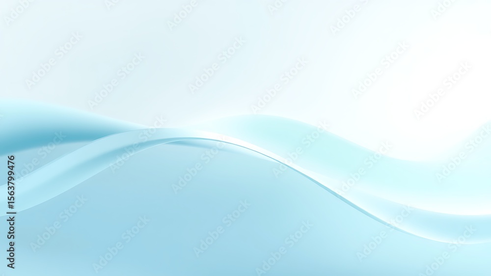 Poster abstract light blue wave background soft pastel gradient smooth flowing curves subtle texture minima