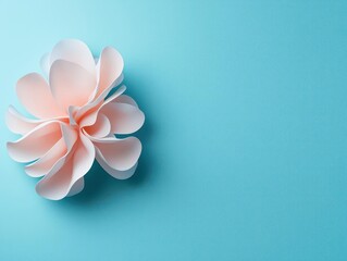 Fototapeta premium Abstract organic shape with minimalist flower embedded in the form