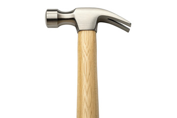 Claw hammer with wooden handle isolated on transparent background