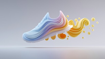 Minimalist 3D Floating Sports Objects on Clean Modern Background, Conceptual Design, Horizontal 16:9, Isolated for Creative Stock Use