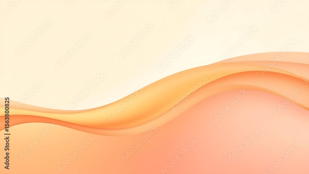 Aufkleber abstract peach and gold wave background soft gradient color swirls smooth curves gentle undulation p