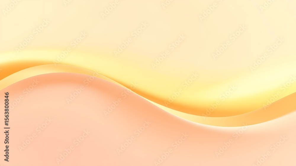 Poster abstract peach and golden yellow wave background soft pastel color gradient smooth curve design imag