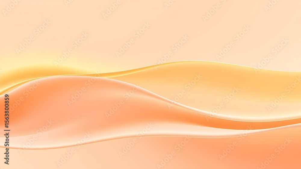Aufkleber abstract peach and gold wave background soft gradient smooth curves flowing design elegant minimalis