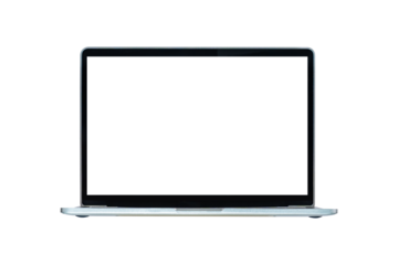 Laptop computer isolated on transparent background.