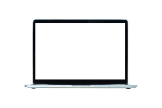 Laptop computer isolated on transparent background.