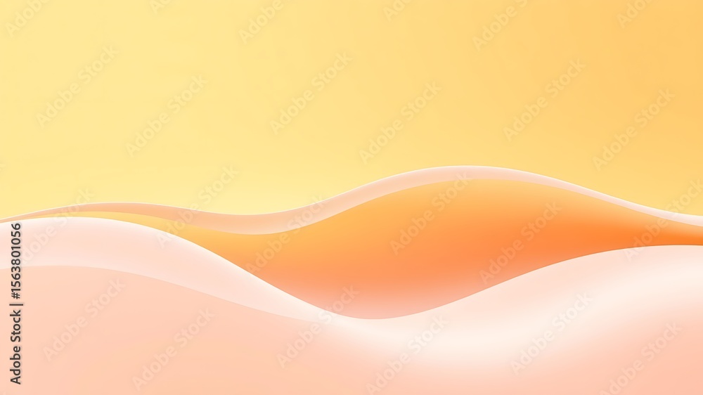 Poster abstract pastel orange and pink wave background soft gradient color smooth curves gentle undulation 