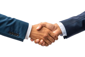 Business handshake between two colleagues isolated on transparent background