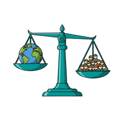 Balancing Global Needs Population vs. Planet Sustainability Illustration