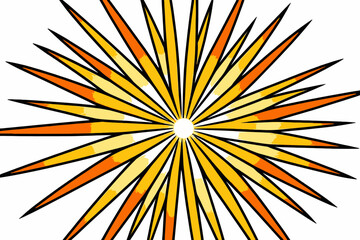 Fototapeta premium Abstract Sunburst Design-Modern Graphic Art-Geometric Pattern in Yellow Orange and Red-Starburst Illustration-Creative Background-Unique Visual Element
