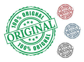 Authenticity Guarantee Original Stamp Graphics Green Red Blue Black Design Elements Vector Certified Genuine Seal